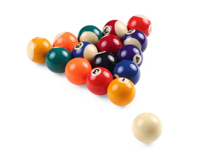 Jogo de bolas de bilhar numeradas de 38 mm com bolão